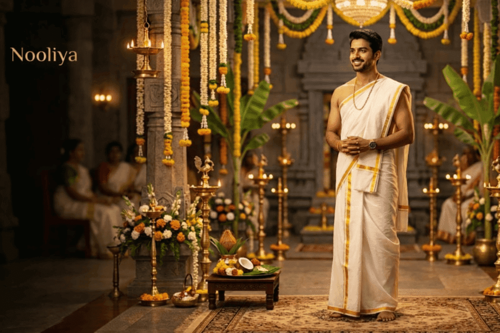 Pure Cotton Dhoti for Wedding Ceremony: The Definitive Guide by Nooliya Clothings pure cotton dhoti for wedding ceremony nooliya (1)
